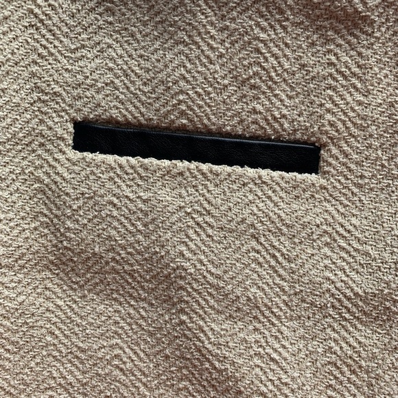 Ann Taylor Tweed Pencil Skirt with Leather Trim - Picture 2 of 7